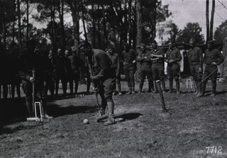 U.S. American National Red Cross Hospital, Blois, France: Patients recovering from neurosis or "shell shock" relax by playing croquet