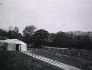 U.S. American National Red Cross Hospital No.5, Paris, France: Construction of Tent Hospital at Auteuil Race Track