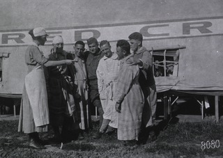 U.S. American National Red Cross Hospital No.5, Paris, France: Group of patients with nurse