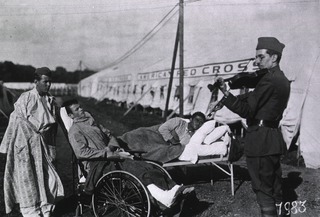 U.S. American National Red Cross Hospital No.5, Paris, France: Recreation for the patients at the Tent Hospital at Auteuil Race Track