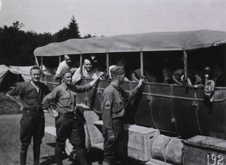 U.S. American National Red Cross Hospital, Jouy-le Chatel, France: Gassed soldiers arriving at the hospital