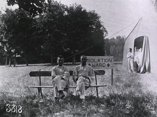 U.S. American National Red Cross Hospital, Jouy-le Chatel, France: Patients outside of the Isolation ward