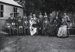 Great Britain, British Red Cross Society Voluntary Aid Detachment Hospital, Newton-Abbot, England: Nurses and patients