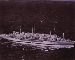 USS Haven (US Navy Hospital Ship): Aerial view
