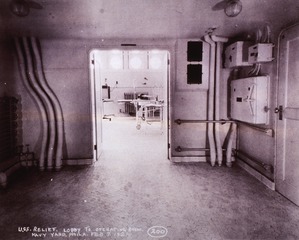 USS Relief (Hospital Ship): Interior view- Lobby to Operating Room