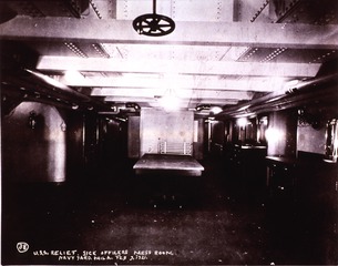 USS Relief (Hospital Ship): Interior view- Sick Officers Mess Room