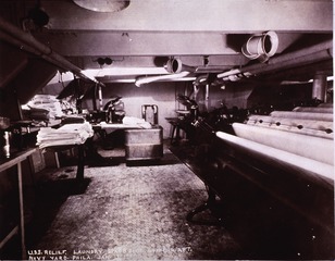 USS Relief (Hospital Ship): Interior view- Laundry