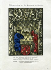 Aus dem Leven der Bader im 16 Jahrhundert; schwiezer Glasscheibe aus dem Jahr 1525: [Hydrotherapy]