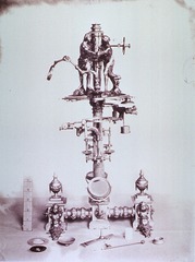 Microscopy: General view- Early Microscope with various attachments