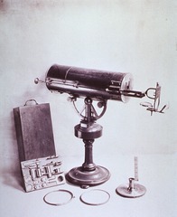 Microscopy: General view- Early Microscope with various attachments