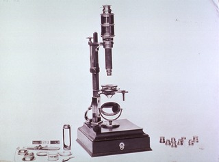 Microscopy: General view- Early Microscope with various attachments