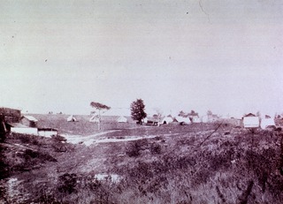 U.S. War of 1898 - Medical and Sanitary Affairs: General view of Camp Lazear (?) near Quemadas, Cuba