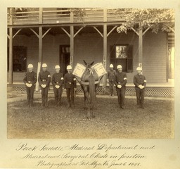 Medicine - Military - Equipment: Pack Saddle Medical Department and medical and surgical chests in position, Fort Myer, Virginia