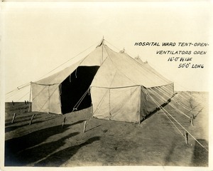 Hospital tents: Hospital ward tent - open, ventilators open