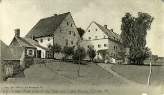 Hospitals - Military: Rear view of the Saal and Sister House, Ephrata, Pennsylvania