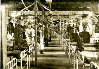 Hospitals - Military: Interior of ward for blind soldiers(?), somewhere in France