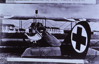 Airplane ambulance: Scott Field, Belleville, Illinois - airplane ambulance placed in service, September 14, 1918, showing litter