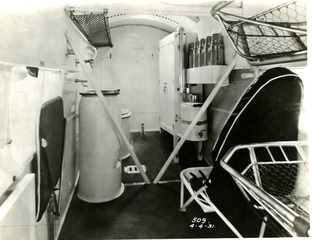 Airplane ambulance: Interior of Fokker YIC-15, U.S. Army airplane ambulance