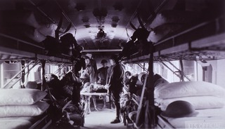 U.S. Army Hospital Train No. 54: Interior of train, Harreville, France