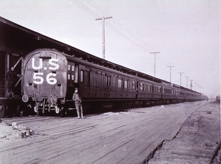 U.S. Army Hospital Train No. 56: Arriving with wounded soldiers at Bordeaux Embarkation Port, Bassens, France