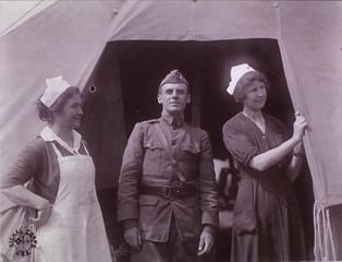 U.S. Army Sanitary Train No. 103: American Red Cross Nurses and Chaplain, Chierry, France