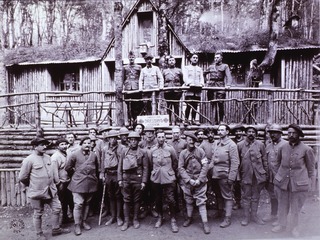 U.S. Army Sanitary Train No. 110: Officers in charge of the dressing station of 137th Ambulance Company, Ampherbach, Germany