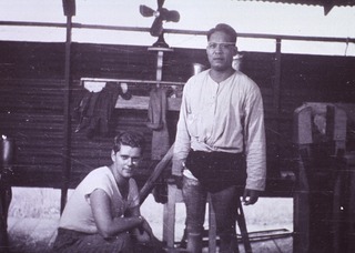 [Artificial limbs]: [Amputee with prosthesis, Philipines, 1940s(?)]