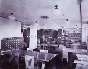 [American Cyanamid and Chemical Corporation]: [Interior view of library]