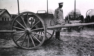 [Army cart, field hospital trumpeter]
