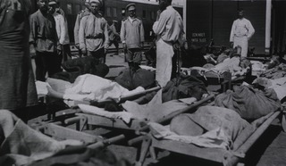 [Patients and personnel at Evacuation Commission Hospital Station 83, Manchuria]