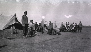[Tents prepared for cold weather at a Division Lazaret, Gungalin]