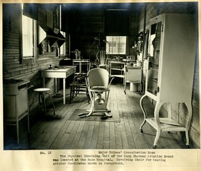 [The Physical Examining Unit of the Camp Sherman Aviation Board.... Revolving Chair for testing Aviator Candidates shown in foreground]