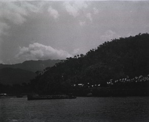 Portion of Siboney, Cuba, showing hill to right of beach, with Camp of 6th Massachusetts Inft