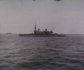U.S. Battle Ship Massachusetts at Siboney, Cuba