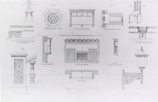[Decorative architectural features of a chemical laboratory in Berlin]