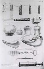 [Various types of bloodletting instruments]