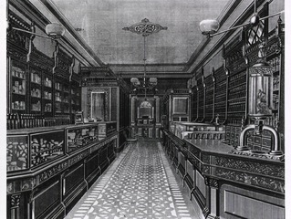 [Typical pharmacy of the 1880's]
