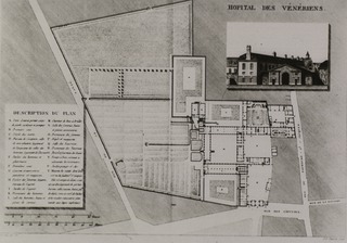 [Street map and floor plan of the Hopital des veneriens]