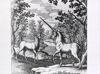 [Unicorn and a stag]