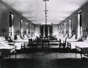 [Interior view- Ward, showing ventilation screens in floor]
