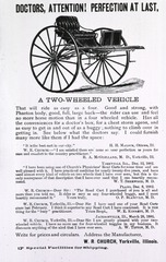 [Doctors, Attention! Perfection At Last: Advertisement for two-wheeled vehicle]