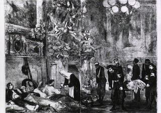 [Franco-German War, 1870-1871:] Hospital for wounded soldiers in the Palace of Versailles