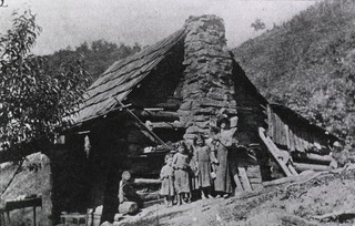 Typical mountain cabin. All of the family have trachoma