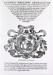 [Title page to Giovanni F. Ingrassia's De Tumoribus...]