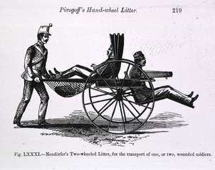 [Transportation of the sick and wounded: Two-Wheeled Litter]