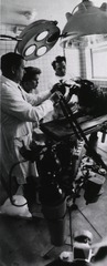 Soviet scientists at the Cancer Research Institute, Moscow studying the immunology of various tumours. Some of this work is directed towards an understanding of spontaneous tumours that occur in animals
