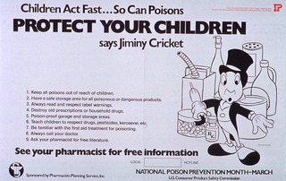 Children act fast-- so can poisons: protect your children, says Jiminy Cricket
