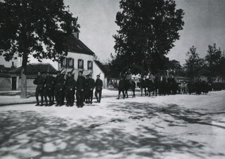 [Funeral courtage carrying the remains of Lt. Walters to their final resting place, Dijon, France]
