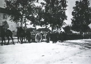 [Funeral courtage carrying the remains of Lt. Walters to their final resting place, Dijon, France]