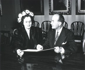 [Mary Lasker and Dr. George Baehr]